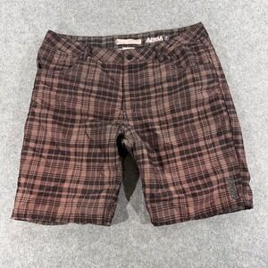 Ezekiel Aersa Hybrid Board Shorts Brown Plaid 36 Mens Quick Dry Casual